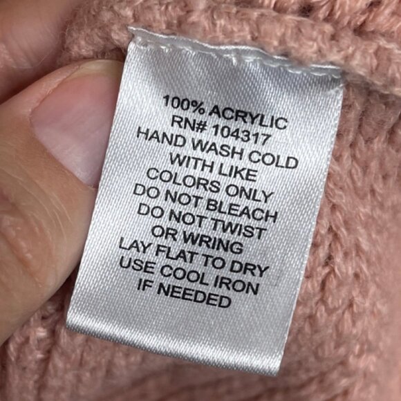 DEREK HEART | Pink Cropped Cross Back Sweater | Size L - Picture 7 of 10